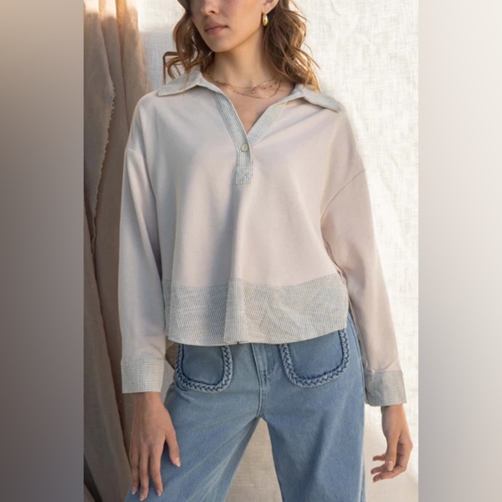 Böhme Striped Long Sleeve Top Size Small